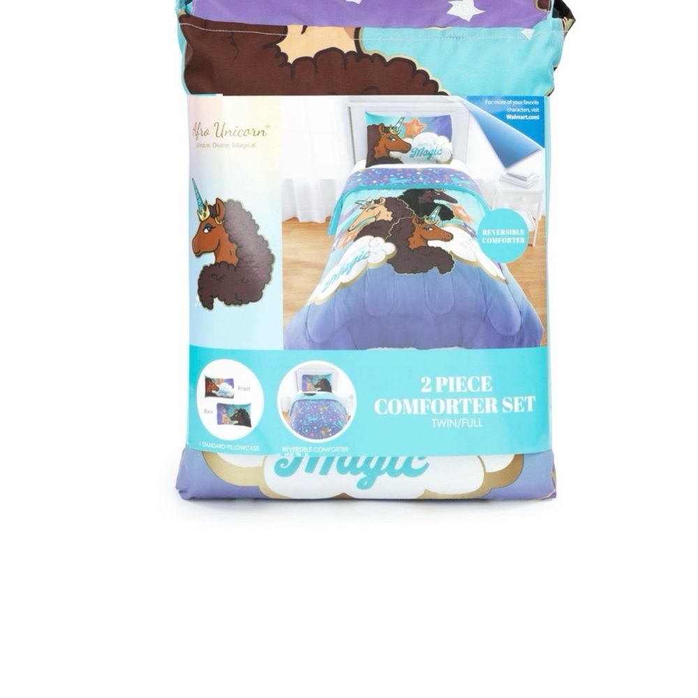 Blue and Purple Unicorn Comforter Set by